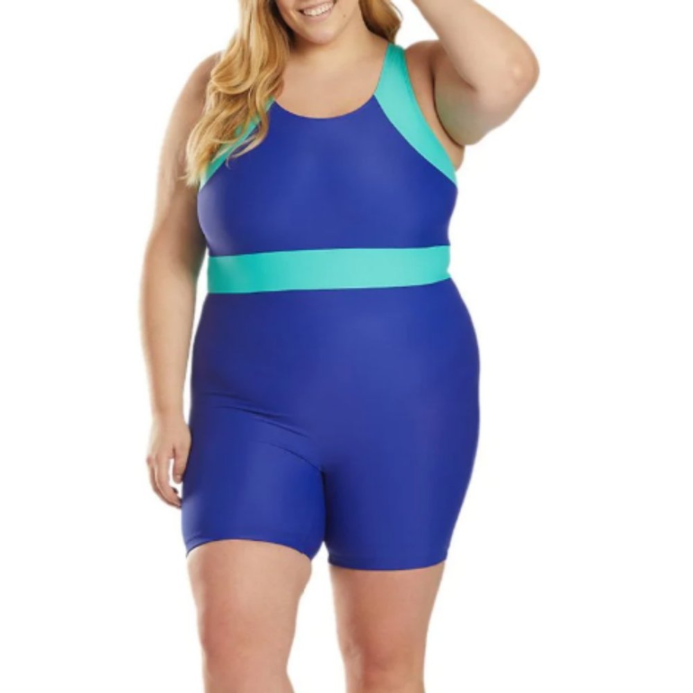 Plus Size 32W Unitard Leotard for Water Aerobics Yoga Exercise Swimming